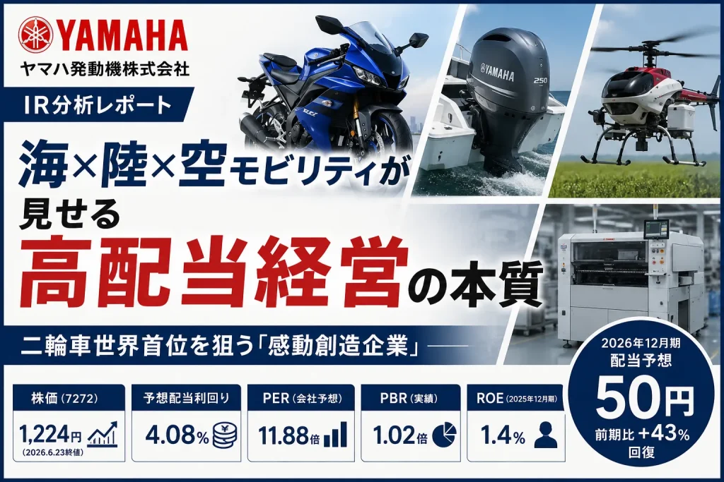 ヤマハ発動機の決算書を読む——二輪車の世界首位を狙う成長戦略と、「海×陸×空」モビリティで見える高配当経営の本質
